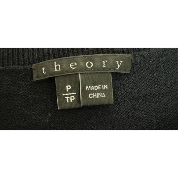 Theory Womens Colorblock Wool Blend Sweater Navy/Gray/Red Size P/TP - Picture 6 of 7